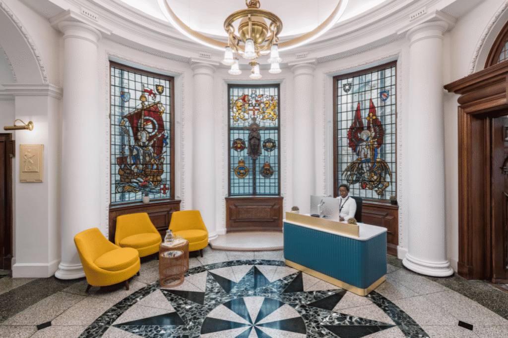 Boutique Workplace Holborn Town Hall reception 1024x683